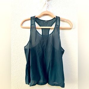 Green size 10 lululemon racerback tank top mid neck
